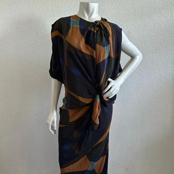 NWOT ZARA WOMAN MIDI LIMITED EDITION DRESS WITH DRAPED DETAIL Small - Picture 5 of 10